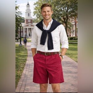 New with Tags Boca Classics Men's Wine Rhodoendron 100% Cotton Shorts Size 44